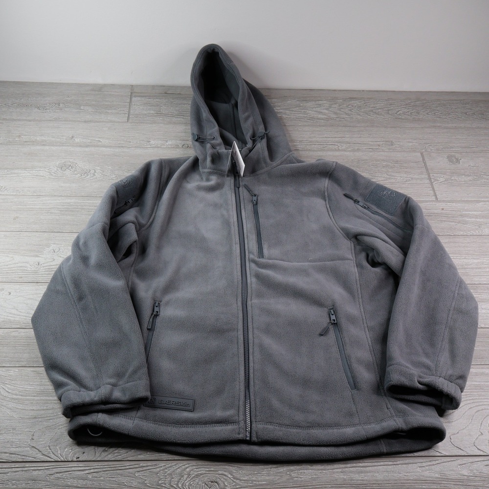 NWT Baerskin Tactical Hoodie 4.0 Men's L Grey Fleece Full Zip Jacket